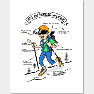 nordic walking humor Posters and Art